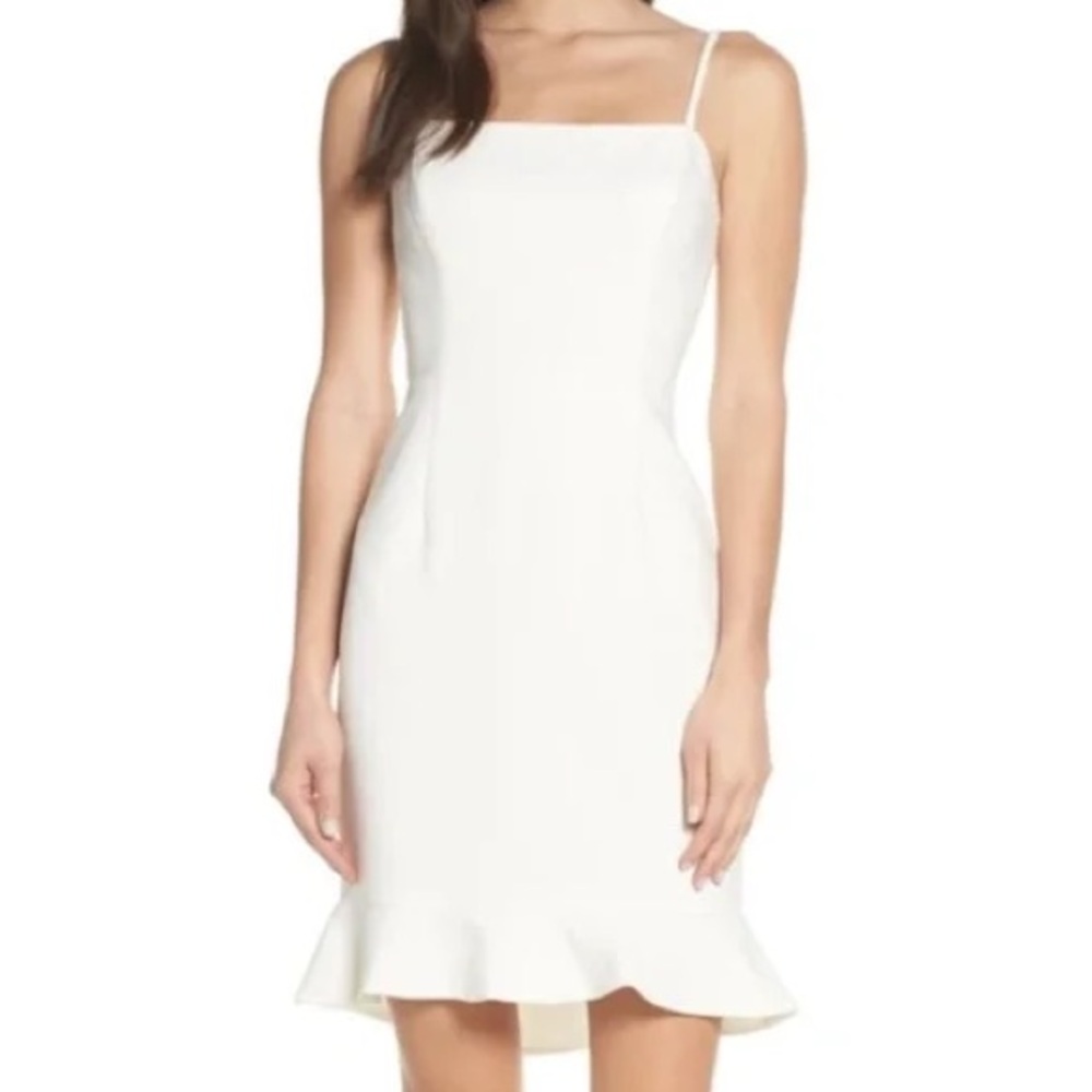 French Connection Whisper Ruffle Hem Dress - Picture 2 of 3